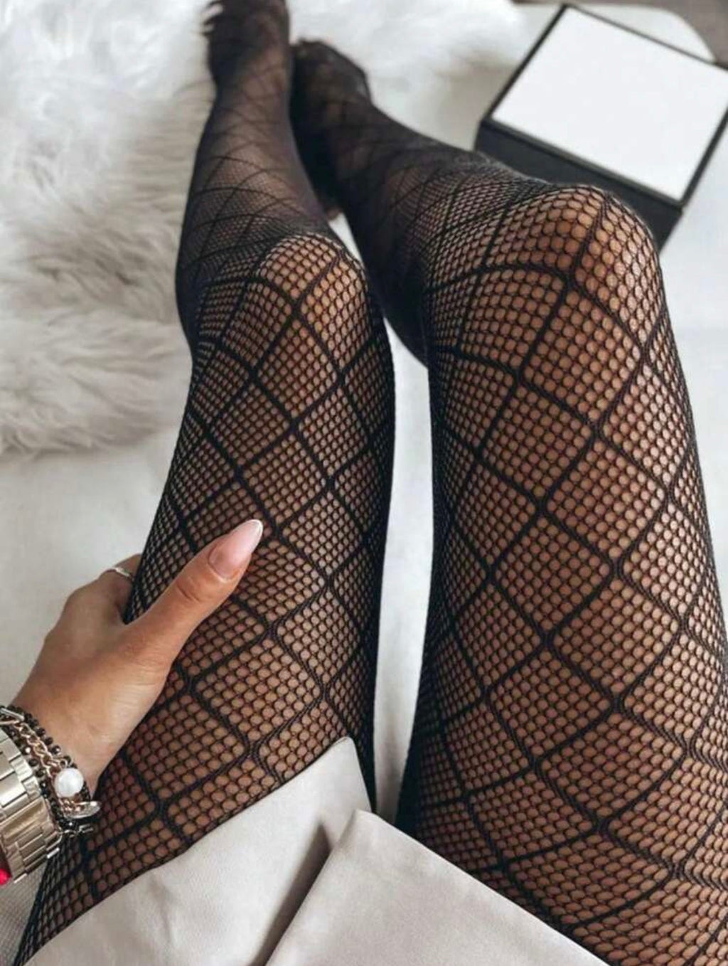 Plaid Me Fishnet Stockings