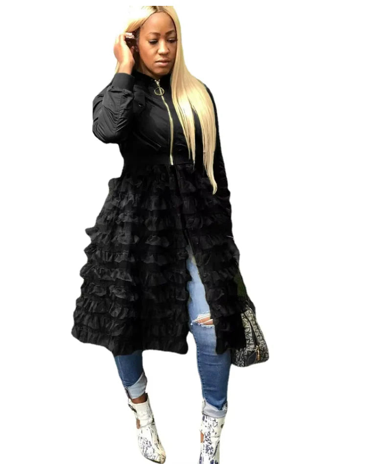 RUFFLED UP BOMBER JACKET