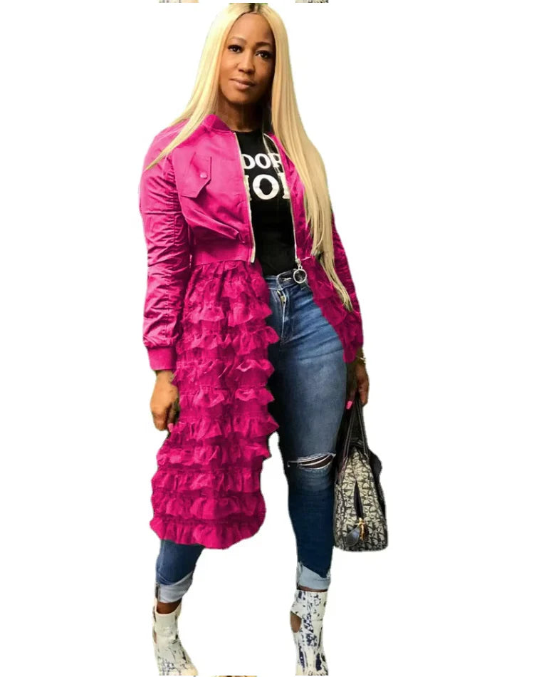 RUFFLED UP BOMBER JACKET