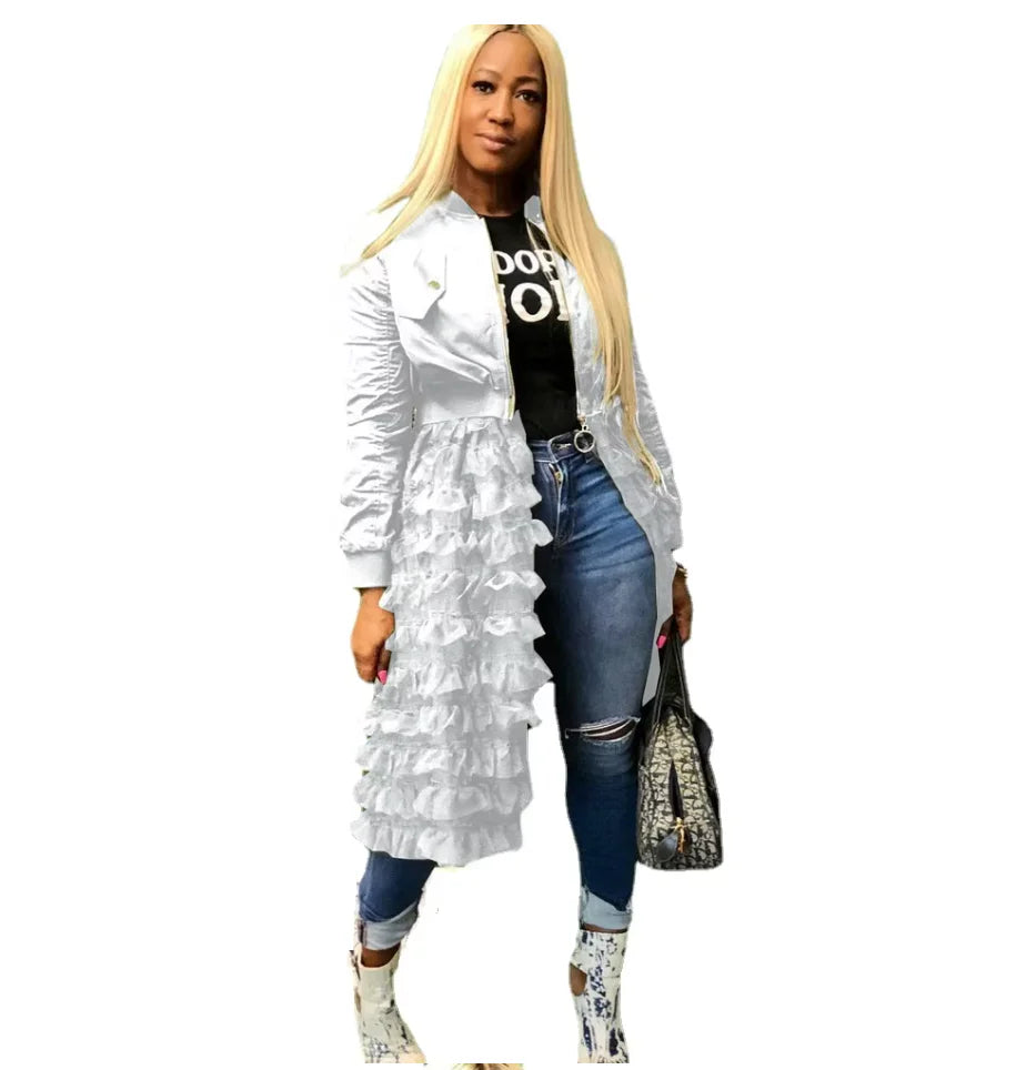 RUFFLED UP BOMBER JACKET